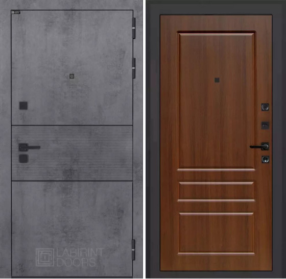 Входная дверь INFINITY 03 - Орех бренди | Современная MDF панель 10 мм с наличником, цвет 