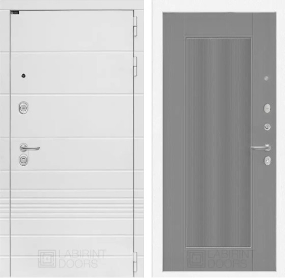 Входная дверь Трендо 30 - Серый рельеф софт | Декоративная MDF панель 10 мм с фрезерованным наличником, цвет 