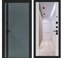 Входная дверь CREDOR с Зеркалом Максимум - Сандал белый