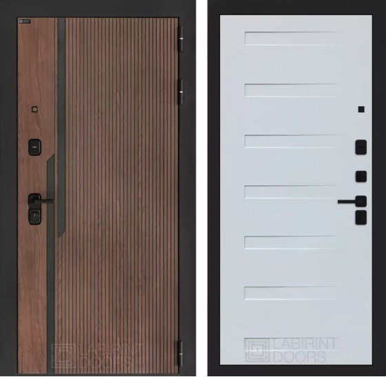 Входная дверь KARMINA 14 - Дуб кантри белый горизонт | Фрезерованная МДФ панель 10 мм, цвет 