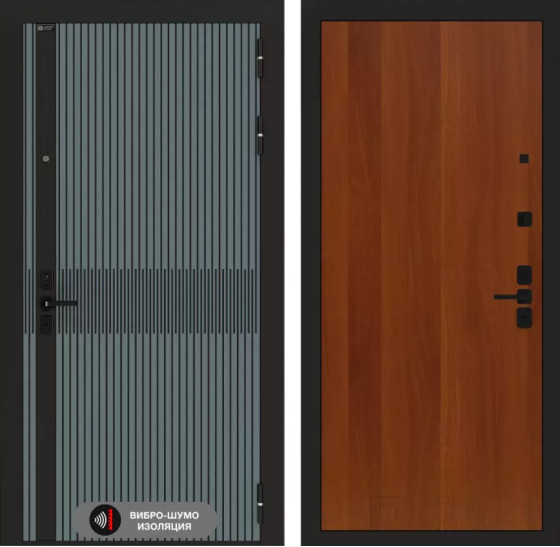Входная дверь ISSIDA 05 - Итальянский орех | Фрезерованная МДФ панель 10 мм, цвет 
