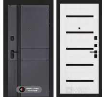 Входная дверь EVOLAB 01 - Белое дерево, стекло черное