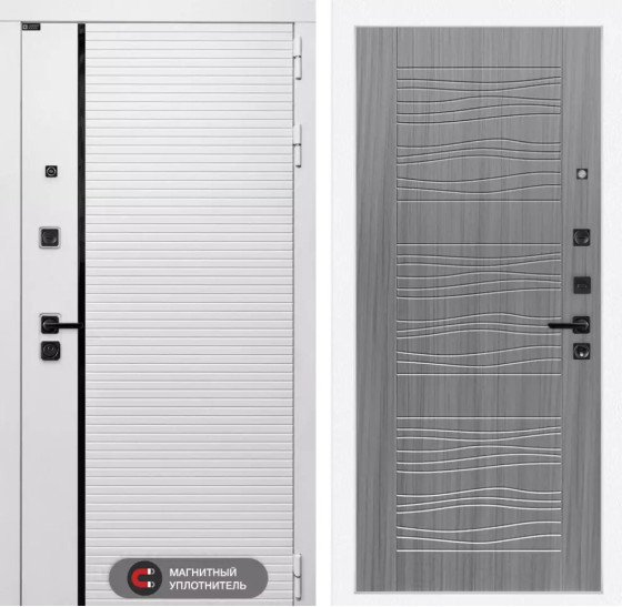 Входная дверь ROYAL 06 - Сандал серый | Современная MDF панель 10 мм с наличником, цвет 