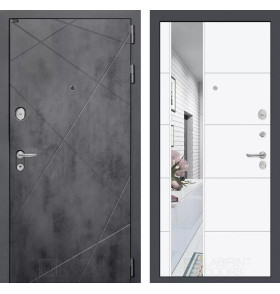 Входная дверь LOFT с Зеркалом 19 - Белый софт