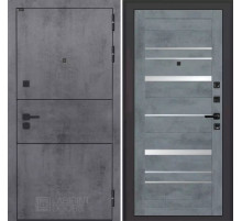 Входная дверь INFINITY 20 - Бетон темный, зеркальные вставки