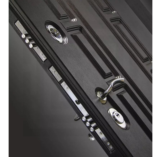 Входная дверь Нью-Йорк с Зеркалом 18 - Сандал белый | Декоративная MDF панель 16 мм с наличником, цвет 