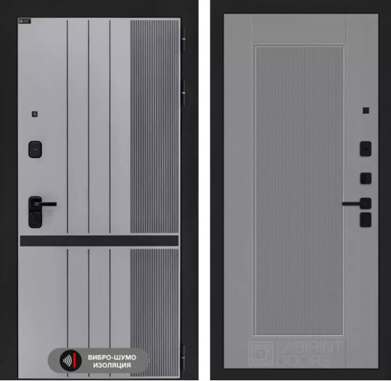 Входная дверь SKYLAB 30 - Серый рельеф софт | Фрезерованная МДФ панель 10 мм, цвет 