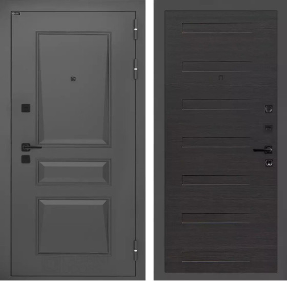 Входная дверь Орлеан 14 - Эковенге горизонтальный | Металлическая отделка методом давления на полотне