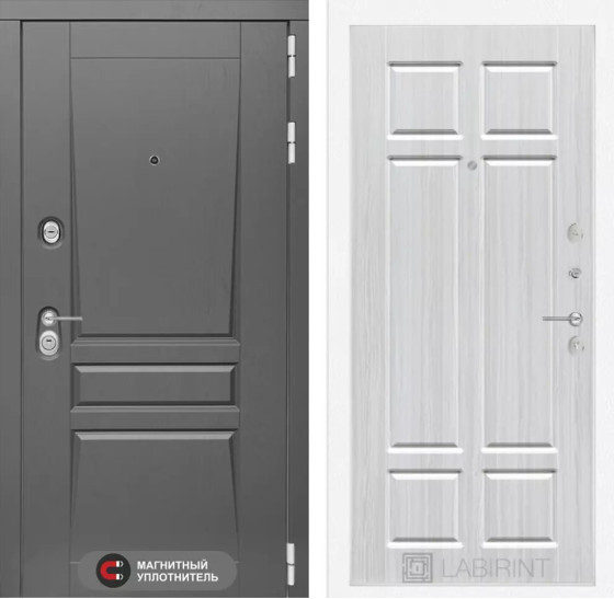 Входная дверь Платинум 08 - Кристалл вуд | Декоративная MDF панель 16 мм с наличником, цвет 