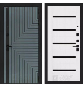 Входная дверь CREDOR 01 - Белое дерево, стекло черное