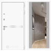 Входная дверь Лайн WHITE с Зеркалом Максимум - Грей софт | Металл с покрытием 