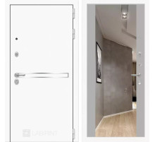 Входная дверь Лайн WHITE с Зеркалом Максимум - Грей софт