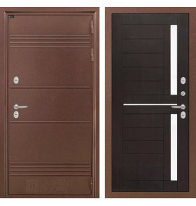 Входная дверь Термо Лайт 02 - Венге, стекло белое