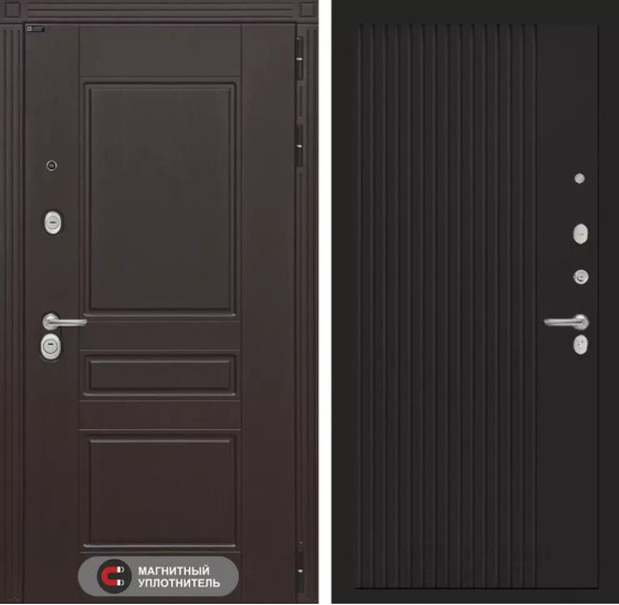 Входная дверь Мегаполис 29 - Черный кварц | Декоративная MDF панель 10 мм с фрезерованным наличником, цвет 