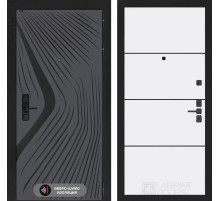 Входная дверь LEOLAB 25 - Белый софт, черный молдинг