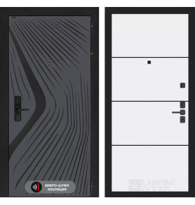 Входная дверь LEOLAB 25 - Белый софт, черный молдинг