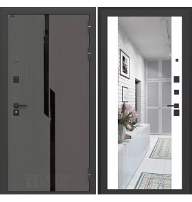 Входная дверь CARBON с зеркалом Максимум - Белый софт