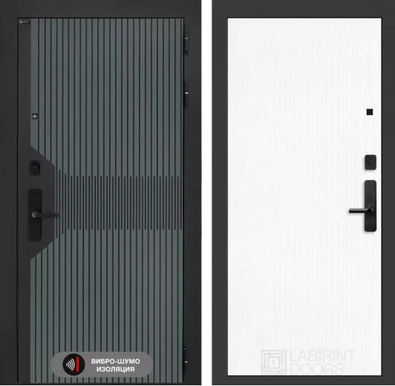 Входная дверь Смартлаб 07 - Белое дерево | Фрезерованная МДФ панель 10 мм, цвет 