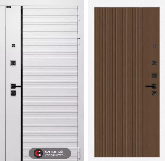 Входная дверь ROYAL 29 - Дуб кантри темный | Современная MDF панель 10 мм с наличником, цвет 