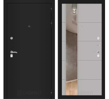 Входная дверь CLASSIC шагрень черная с Зеркалом 19 - Грей софт