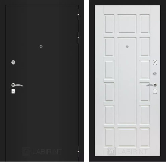 Входная дверь CLASSIC шагрень черная 12 - Белое дерево | Металл с практичным покрытием 