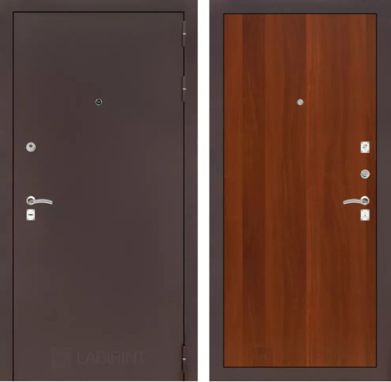 Входная дверь CLASSIC антик медный 05 - Итальянский орех | Металл с практичным покрытием 