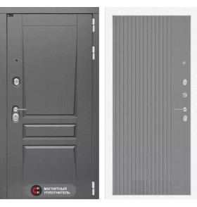 Входная дверь Платинум 29 - Серый рельеф софт