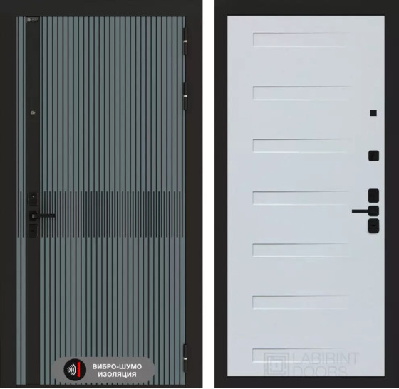 Входная дверь ISSIDA 14 - Дуб кантри белый горизонт | Фрезерованная МДФ панель 10 мм, цвет 
