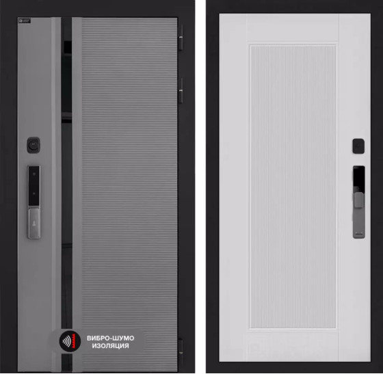 Входная дверь Пиано Смарт 2.0 панель 30 - Белый рельеф софт | Фрезерованная МДФ панель 10 мм, цвет 