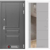 Входная дверь Платинум с Зеркалом 19 - Грей софт | Декоративная MDF панель 16 мм с наличником, цвет 