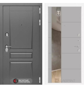 Входная дверь Платинум с Зеркалом 19 - Грей софт