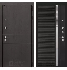 Входная дверь URBAN 31 - Черный кварц, зеркальная вставка с тонировкой