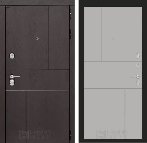 Входная дверь URBAN 21 - Грей софт | Стильная декоративная MDF панель 10 мм с наличником, цвет 