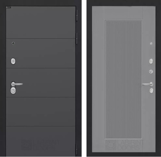 Входная дверь ART 30 - Серый рельеф софт | Современная декоративная MDF панель 10 мм, цвет 