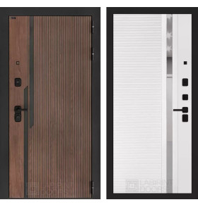 Входная дверь KARMINA 31 - Белый софт, зеркальная вставка с тонировкой