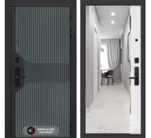 Входная дверь Смартлаб с зеркалом Панорама - Белый софт