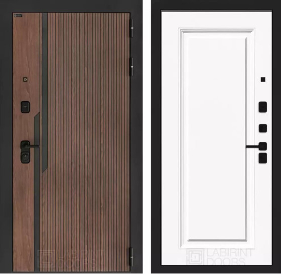 Входная дверь KARMINA 27 - Эмаль RAL 9003 | Фрезерованная МДФ панель 10 мм, цвет 