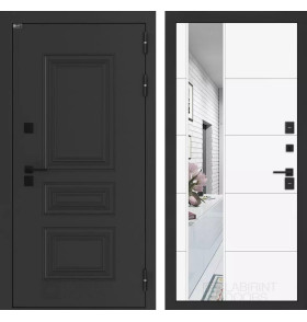 Входная дверь Аляска Лайт с Зеркалом 19 -Белый софт