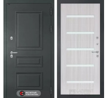 Входная дверь Атлантик 01 - Сандал белый, стекло белое