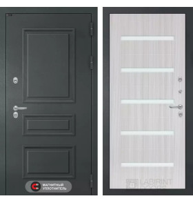 Входная дверь Атлантик 01 - Сандал белый, стекло белое