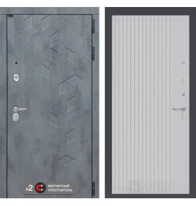 Входная дверь Бетон 29 - Белый рельеф софт