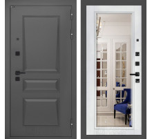 Входная дверь Орлеан с Зеркалом Фацет - Белый софт