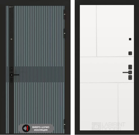Входная дверь ISSIDA 21 - Белый софт | Фрезерованная МДФ панель 10 мм, цвет 