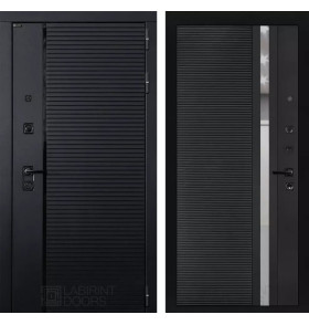 Входная дверь PIANO 31 - Черный кварц, зеркальная вставка с тонировкой