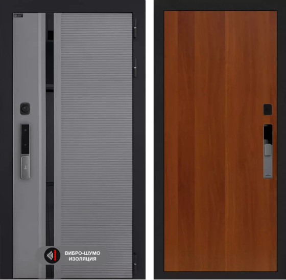 Входная дверь Пиано Смарт 2.0 панель 05 - Итальянский орех | Фрезерованная МДФ панель 10 мм, цвет 