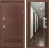 Входная дверь Термо Лайт с Зеркалом Максимум - Венге | Металлическая отделка с давлением и фигурным наличником