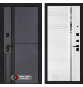 Входная дверь EVOLAB 31 - Белый софт, зеркальная вставка с тонировкой