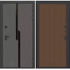 Входная дверь CARBON 29 - Дуб кантри темный | Декоративная MDF панель 10 мм с черным стеклом фацет, цвет 