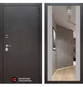 Входная дверь SILVER с Зеркалом Максимум - Софт Грей