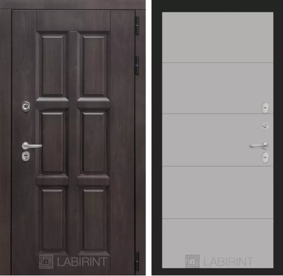 Входная дверь Лондон 13 - Грей софт | Влагостойкая MDF панель 16 мм с наличниками, цвет Винорит 